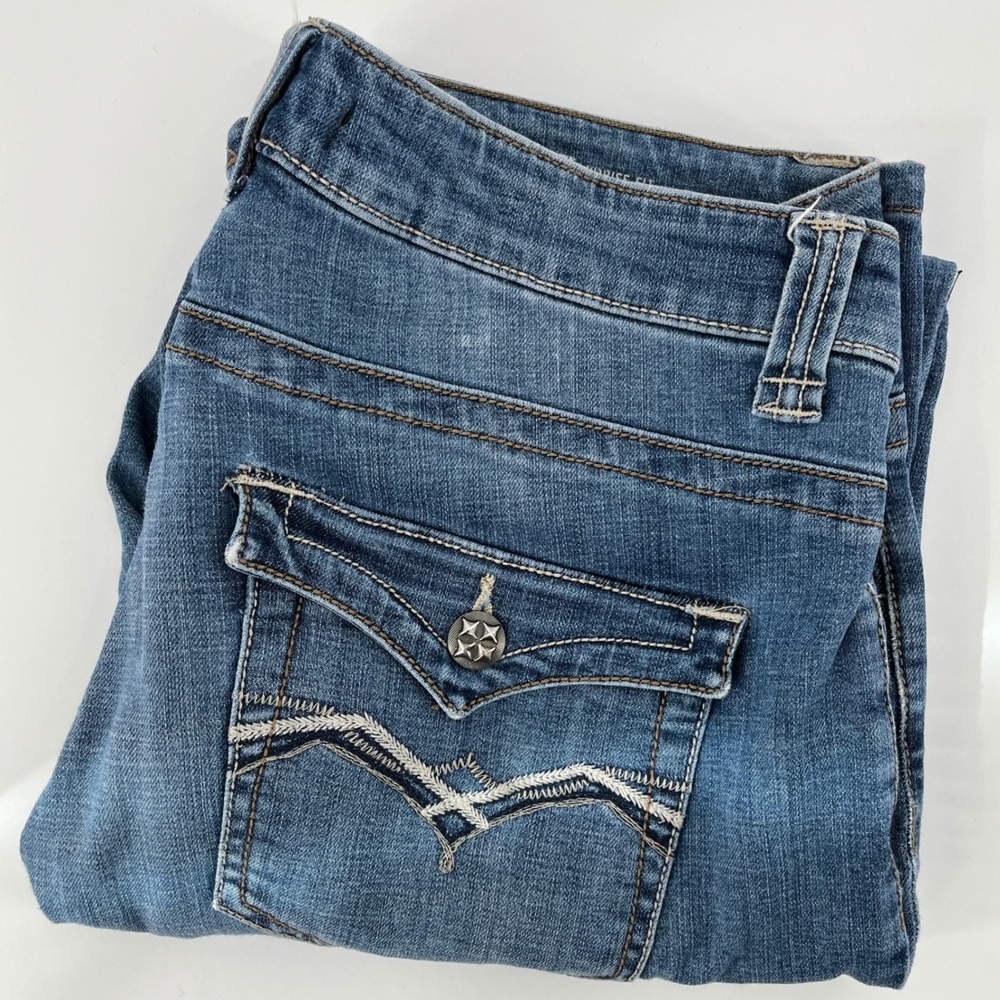 Lee Platinum Label Midrise Bootcut Jeans Medium Wash Embroidered Pockets 18x31